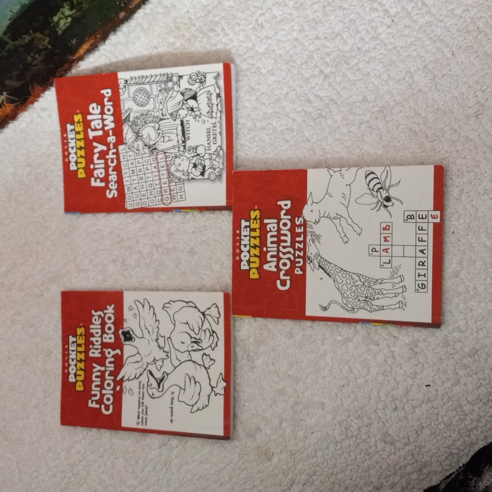 Three DOVER Pocket Puzzles Paperback Children's Activity Books New